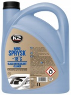 K2 NANO SPREJ -18C KVAPALINA DO OSTREKOVAČOV AUTOMOBILOV ZIMNÁ 4L