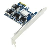 PCI-E 1x až 4x USB 3.0 riser adaptér pre bager