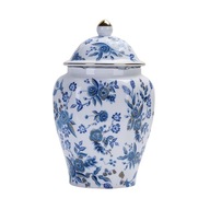 Keramická dóza na čaj modro-biely porcelán B štýl