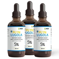 Lugolov jód 5% jód jodid draselný Čistý jód 3x100ml Lugolov jód 5% jód jodid draselný Čistý jód 3x100ml