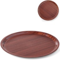 Protišmykový drevený podnos pre čašníka - okrúhly