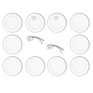 Schodiskové svietidlo ROUND WHITE lampa 2x Senzor Sada 8 kusov Schodiskové svietidlo ROUND WHITE lampa 2x Senzor Sada 8 kusov