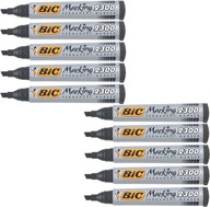 Bic Marker Permanent Black Beveled Set x10