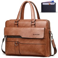 Business taška na notebook z eko kože + puzdro na karty Business taška na notebook z eko kože + puzdro na karty