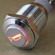 Červené LED chvíľkové kovové tlačidlo Červené LED chvíľkové kovové tlačidlo
