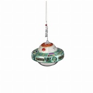 Zelená gulička UFO, ozdoba na vianočný stromček, 8 cm Zelená gulička UFO, ozdoba na vianočný stromček, 8 cm