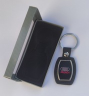 Audi kožená a kovová kľúčenka - hlaveň - čierna