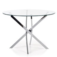 Malý sklenený okrúhly stôl 100 cm RAYO Chromed