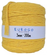 BAVLNENÁ ŠNÚRA ŽLTÁ PRE MACRAME 200m 3mm BAVLNENÁ ŠNÚRA ŽLTÁ PRE MACRAME 200m 3mm