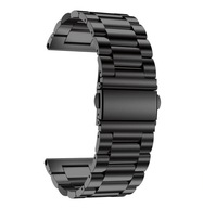 Náramok na hodinky, plné články, 24 mm, čierny Náramok na hodinky, plné články, 24 mm, čierny