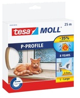 TESA Gumové tesnenie PROFIL P 25m:9mm, biele TESA Gumové tesnenie PROFIL P 25m:9mm, biele