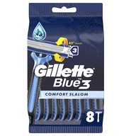 Holiace strojčeky Gillette Blue 3 Comfort Slalom 8 ks Holiace strojčeky Gillette Blue 3 Comfort Slalom 8 ks