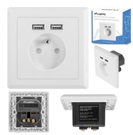 SPLACHOVACIA ZÁSUVKA 230V JEDNODUCHÁ + 2X USB 2.1A FRANCÚZSKA BIELA LANBERG SPLACHOVACIA ZÁSUVKA 230V JEDNODUCHÁ + 2X USB 2.1A FRANCÚZSKA BIELA LANBERG