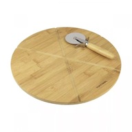 Bambusová doska na pizzu s nožom 32 cm 1344 Bambusová doska na pizzu s nožom 32 cm 1344