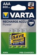 Lítium-iónová batéria VARTA AAA 800 mAh Lítium-iónová batéria VARTA AAA 800 mAh