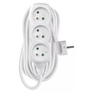 Predlžovací kábel 7 m / 3 zásuvky / biela / PVC / 1 mm2