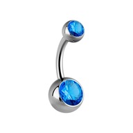 TYTAN Piercing do pupka 8mm kubický zirkón BL TYTAN Piercing do pupka 8mm kubický zirkón BL