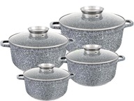 Sada hrncov 8 kusov, šedý kamen POTS 8035 Sada hrncov 8 kusov, šedý kamen POTS 8035