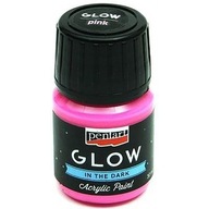 Farba Glow in the dark - ružová, 30 ml Farba Glow in the dark - ružová, 30 ml