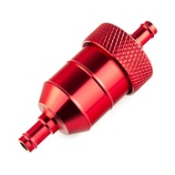 Červený CNC palivový filter s hadicami na motorku FI 6 Červený CNC palivový filter s hadicami na motorku FI 6