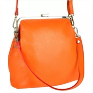 Genuine Leather Messenger bag Prírodná koža oranžová z Talianska [S Genuine Leather Messenger bag Prírodná koža oranžová z Talianska [S