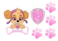 Tlač cukrovej hmoty PAW Patrol Skye číslo + Meno Tlač cukrovej hmoty PAW Patrol Skye číslo + Meno