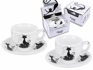 Sada 2 šálok a tanierikov na espresso - Cats Sada 2 šálok a tanierikov na espresso - Cats