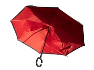Obrátený, nekvapkajúci dáždnik - čierno-červený