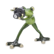Figúrka fotografovej žaby s fotoaparátom zelenej žaby
