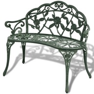 Záhradná lavica, 100 cm, liaty hliník, zelená