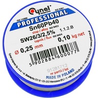 CÍN NA SPÁJKOVANIE TADIVOM 2,5% OLOVO S-Sn60Pb40 CÍNEL 0,25mm 100g CÍN NA SPÁJKOVANIE TADIVOM 2,5% OLOVO S-Sn60Pb40 CÍNEL 0,25mm 100g