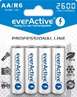 4x everActive R6/AA Ni-MH batérie 2600 mAh 4x everActive R6/AA Ni-MH batérie 2600 mAh