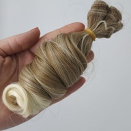 HNEDÁ + BLOND Ombre - Kučeravé 15 cm - Vlasy pre bábiku HNEDÁ + BLOND Ombre - Kučeravé 15 cm - Vlasy pre bábiku