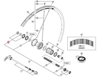 Kužeľ zadného náboja Shimano WH-R501R ľavý