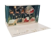 Vianočná pohľadnica SANTA, LED svetlo, 3D pohľadnice
