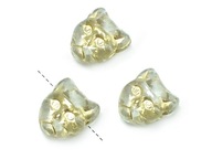 Cat Faces Crystal-Gold Inlay-Top Hole 12mm-4pcs Cat Faces Crystal-Gold Inlay-Top Hole 12mm-4pcs