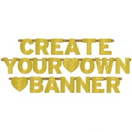 Personalizovaný banner Zlaté 100 písmenové prvky Personalizovaný banner Zlaté 100 písmenové prvky