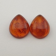 Baltský jantárový pár kabošonov ~12x10 mm č.152 Baltský jantárový pár kabošonov ~12x10 mm č.152