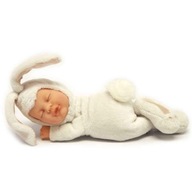 Bábika Anne Geddes spiace bábätko bieleho zajačika