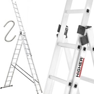 Hliníkový rebrík 3x12 VYŠŠÍ 150kg na schody