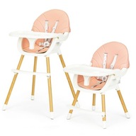 Ružová detská stolička na kŕmenie - ECOTOYS