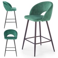Kovová barová stolička 69H Dark Green Velvet