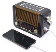 Old Retro Radio Bluetooth 5 Powerbank 1200mAh USB microSD LED AUX baterka