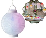LAMPION biela guľa 20 cm SOLAR LED farebné svietidlo LAMPION biela guľa 20 cm SOLAR LED farebné svietidlo