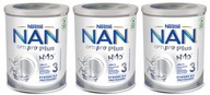 3x NAN 3 Optipro Plus upravené mlieko 800g