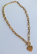 Hall náhrdelník Big Heart Zlatá oceľ 50 cm
