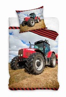 Bavlnené obliečky pre mládež 160x200 Červený farmársky traktor pre chlapca Bavlnené obliečky pre mládež 160x200 Červený farmársky traktor pre chlapca