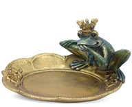 Dekoratívny podnos figúrka žabka zlato zelená darček