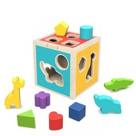 Tooky Toy Drevená triedička Vzdelávacia kocka zvieratká Tooky Toy Drevená triedička Vzdelávacia kocka zvieratká