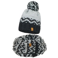 Súprava NANDY: Hrubá zimná čiapka Snood s brmbolcom Súprava NANDY: Hrubá zimná čiapka Snood s brmbolcom